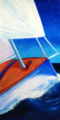 "Sailing"Oils on canvas48"H x 24"W x 0.75"D