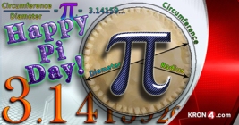 Pi Day graphic design for KRON News created by Joelle Burnette.